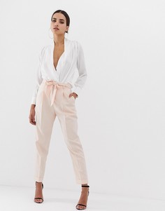 Брюки-галифе с поясом оби ASOS DESIGN - Розовый