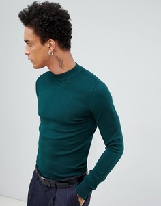Эластичный обтягивающий джемпер с высоким воротом Gianni Feraud Premium - Зеленый