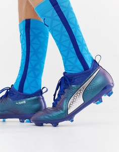 Темно-синие кожаные футбольные бутсы Puma One 2 - Темно-синий