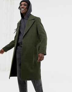Зеленое пальто в клетку с острыми лацканами ASOS DESIGN - Зеленый