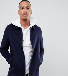 Темно-синяя куртка на молнии с добавлением шерсти ASOS DESIGN Tall - Темно-синий