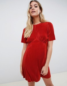 Чайное платье с плиссировкой ASOS DESIGN ultimate - Оранжевый