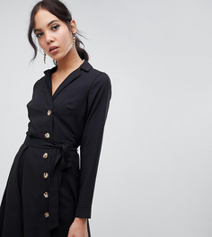 Платье-рубашка мини на пуговицах ASOS DESIGN Tall - Черный