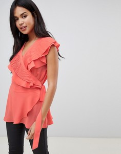 Блузка с запахом и оборками Vero Moda - Розовый