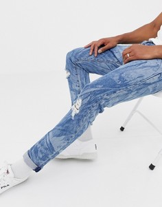 Выбеленные суженные книзу джинсы скинни с лиственным принтом Levis x Justin Timberlake 501 - Синий Levis®