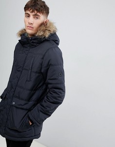 Черная парка с искусственным мехом на капюшоне Esprit - Черный