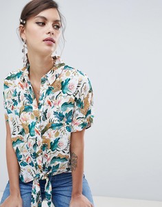 Рубашка на завязке с цветочным принтом River Island - Мульти