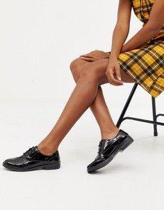 Черные лакированные броги Miss Selfridge - Черный
