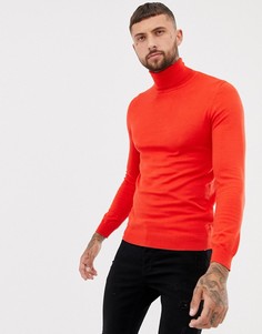 Красный джемпер с отворачивающимся воротом Pull&Bear - Красный