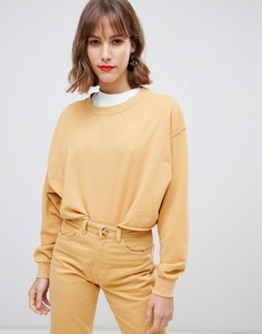 Укороченный свитшот Stradivarius STR - Желтый