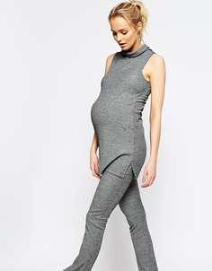 Меланжевые брюки для беременных ASOS Maternity - Серый