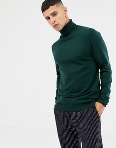 Премиум-джемпер с отворачивающимся воротником Jack & Jones - Зеленый