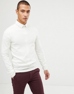 Белый облегающий джемпер из мериносовой шерсти ASOS DESIGN - Белый