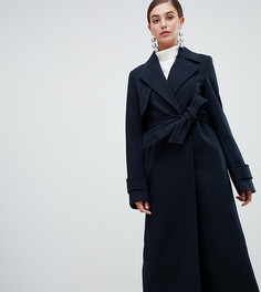 Строгое пальто с поясом ASOS DESIGN Tall - Зеленый