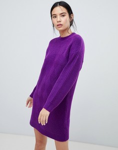 Платье-джемпер в рубчик ASOS DESIGN - Фиолетовый