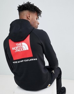 Черный худи с красным логотипом и рукавами реглан The North Face - Черный