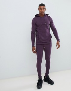 Фиолетовый спортивный костюм облегающего кроя из худи и джоггеров ASOS DESIGN - Фиолетовый