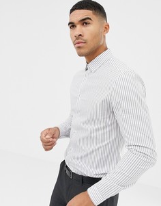 Приталенная рубашка в полоску ASOS DESIGN - Белый