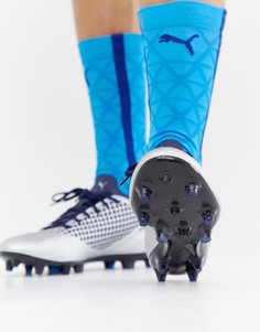 Серебристые футбольные бутсы Puma Future 2.4 Firm Ground - Серебряный