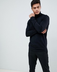 Лонгслив с отворачивающимся воротом Jack & Jones Premium - Черный