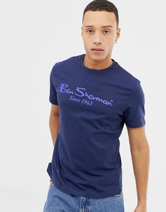Футболка с большим логотипом Ben Sherman - Темно-синий