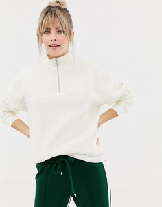 Свитшот с воротником-стойкой на молнии New Look - Кремовый