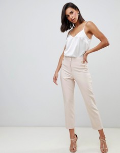 Узкие брюки с отделкой пуговицами ASOS DESIGN - Розовый
