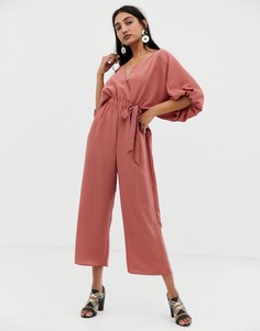Комбинезон-кюлоты с запахом ASOS DESIGN - Розовый