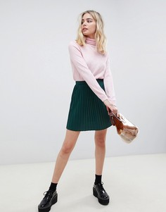 Трикотажная плиссированная мини-юбка ASOS DESIGN - Зеленый