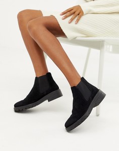 Miss Selfridge chunky chelsea boots in black - Черный