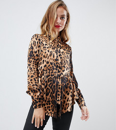 Рубашка с леопардовым принтом Boohoo Petite - Мульти