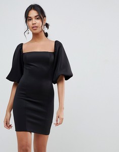Платье мини с пышными рукавами ASOS DESIGN - Черный