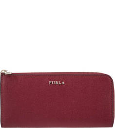 Кошелек из сафьяновой кожи бордового цвета Babylon Furla