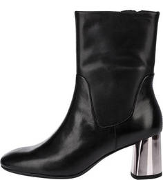 Кожаные полусапоги с серебристым каблуком Jeena Vagabond