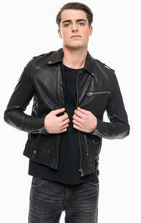 Кожаная косуха с карманами Gas