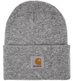 Шапка мелкой вязки с нашивкой Carhartt WIP