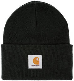 Шапка мелкой вязки с нашивкой Carhartt WIP