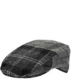 Серая шерстяная кепка в клетку Barbour