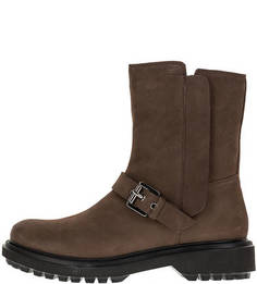 Зимние полусапоги коричневого цвета из нубука Geox