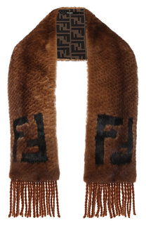 Шарф из меха норки с бахромой Fendi