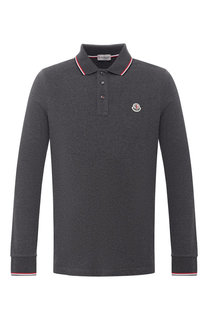 Хлопковое поло с длинными рукавами Moncler