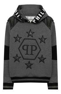 Хлопковое худи с отделкой Philipp Plein