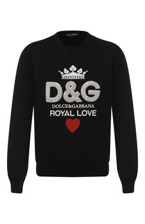 Хлопковый свитшот с декоративной отделкой Dolce & Gabbana