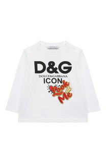 Хлопковый лонгслив с надписью Dolce & Gabbana