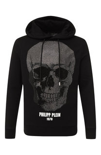 Хлопковое худи с декоративной отделкой Philipp Plein