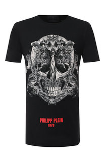 Хлопковая футболка с принтом Philipp Plein