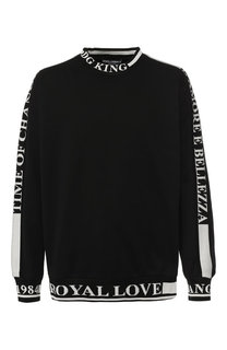 Хлопковый свитшот с контрастной отделкой Dolce & Gabbana