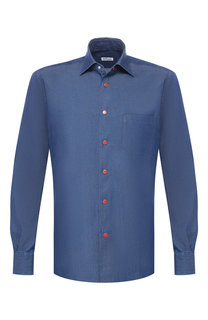 Хлопковая рубашка с воротником кент Kiton