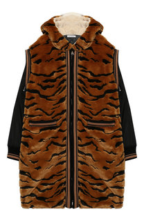 Пальто на молнии с отделкой и декоративным капюшоном Dolce & Gabbana