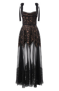 Кружевное платье-макси с открытой спиной Elie Saab